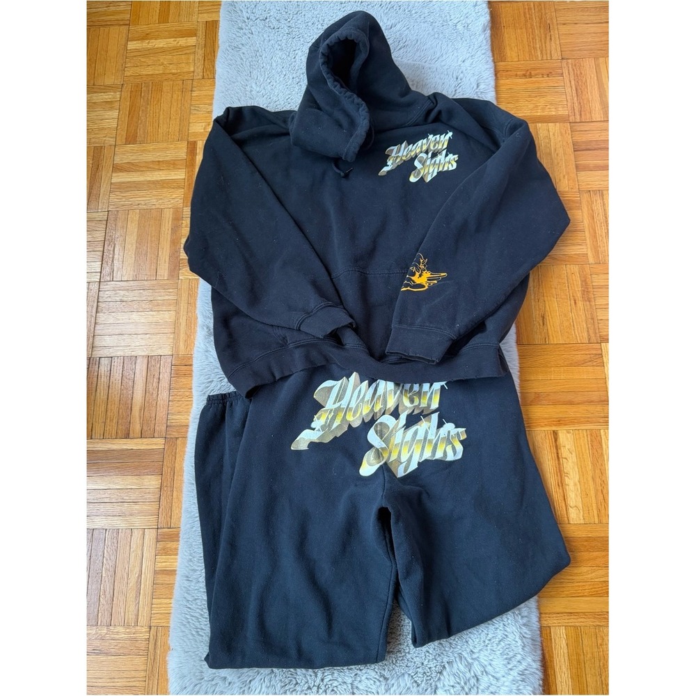 BOYS LIE Heaven Sighs Black Hoodie Sweatpants Set Medium Graphic SweatsuitVV